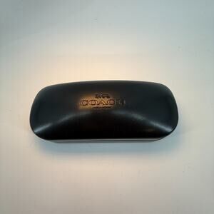 COACH Large Sunglass Case Black Leather Glasses Storage Sunglasses Holder